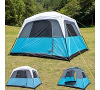 Camping Tent 4-6 Persons Large - 305x274x200cm Waterproof & Windproof Cabin Tent Easy Setup Sturdy Steel & Fibreglass Poles with Rain Cover for Family & Outdoor Adventures