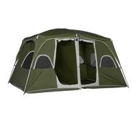 Camping Tent 4-8 Person Green 400x275x210cm Taffeta PU 2-Room Divider Mesh Vent
