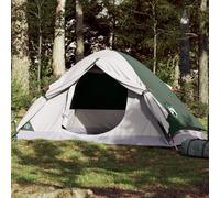 Camping Tent 4-Person Dome Green 185T Polyester PU Coated E-Port & Rainfly 2.6kg