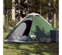 Camping Tent 4-Person Green 185T Polyester PU Coating Dome Waterproof 255x150cm