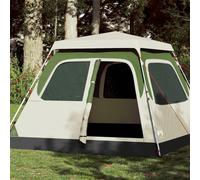 Camping tent 4-person Green 255x222x165cm 190T PU Dome with Quick-Release E-port