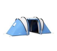 Camping Tent 450x220x180cm Blue Fibreglass Poles 4-5 Person 2 Bedroom Living XL