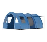 Camping Tent 5-6 Person Blue Fibreglass & Polyester Two-Room 475x315x215cm w/Bag