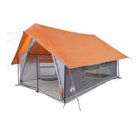 Camping Tent 5-Person Lightweight Dome Grey and Orange Waterproof vidaXL