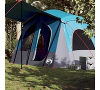 Camping Tent 5P Blue 185T Polyester PU Coated Cabin 340x297x210cm Waterproof XL