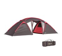 Camping Tent 6.15x2.35x1.95m Grey 190T Polyester PE Groundsheet Fibreglass 2-Bed