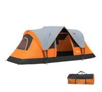 Camping Tent 6-Person Orange 455x230x180cm Fibreglass & Steel 2-Tier VentStorage