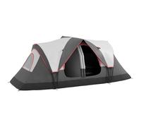 Camping Tent 6-Person Two-Room Grey Polyester 450x215x180cm Fibreglass Poles XL