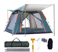 Camping Tent Automatic Instant Tent for 3-4 people Pop Up Ultralight Green Dome Tent 4 Seasons Waterproof & Windproof & Sunproof Camping Tent with Rainproof Cover, Camping Hammer