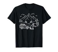 Camping Tent Campfire Mountains Hiking Outdoor Nature Hike T-Shirt