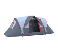 Camping Tent Dark Grey 6-Person 4.55x2.3x1.8m Fibreglass & Steel 210T Polyester