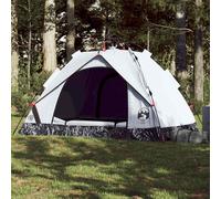 vidaXL Camping Tent Dome 2-Person White Blackout Fabric Quick Release