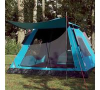 Camping Tent Dome 5-Person Blue, Quick Release Waterproof Outdoor Shelter, 190T Polyester PU Coated, Large Tent for Family Camping Gear