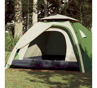 Camping Tent Dome Green 326x260x175cm 190T Polyester PU-Coated 4-Person E-Port.