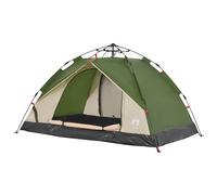 vidaXL Camping Tent Dome - 3-Person White Blackout Fabric, Waterproof, Quick Release, Dual Doors, Mesh Ventilation, Portable Shelter 210x200x135cm