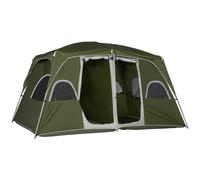 Camping Tent, Family Tent 4-8 Person 2 Room Easy Set Up, Green Outsunny