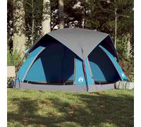 Camping Tent for 4 People, Blue, Waterproof 185T Polyester with PU Coating, 218 x 218 x 135 cm, Lightweight Tent for Outdoor, Travel, Hiking