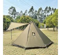 Camping Tent for 4 Season,Waterproof Teepee Tents 1 Person,5.2ft Standing Room with Snow Skirt,Cold Weather Shelter for Family Fishing,Hiking,Hunting,Backpacking,Instant Setup,Olive Green