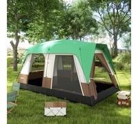 Camping Tent for 7-8 Man with 3000mm Waterproof Rainfly & Screen Panels Outsunny Green One Size