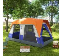 Camping Tent for 7-8 Man with 3000mm Waterproof Rainfly & Screen Panels Outsunny Orange One Size