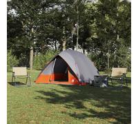 Camping Tent Grey Orange 275 x 230 x 140 cm, TAFT Waterproof, 2 People, with E-Port, Easy to Assemble Outdoor Tent for Camping, Garden and Patio