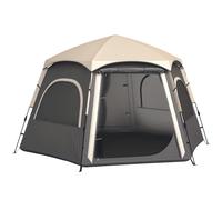 Outsunny Instant Camping Tent, 4 Person Easy Setup Dome Tent, Dark Grey