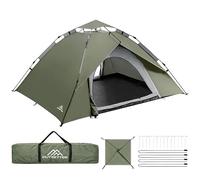 Camping Tent, 3-4 Person Man Instant Pop Up Tent,Windproof Dome Large Lightweight 4 Seasons Tent,with Removable Outer Tarpaulin & Carry Bag,Easy Set-Up