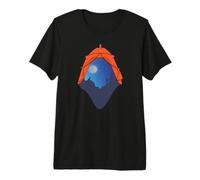 Camping Tent Night Scene | Wolf Howling at the Moon Outdoors Premium T-Shirt