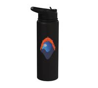 Camping Tent Night Scene | Wolf Howling at the Moon Outdoors Stainless Steel Insulated Water Bottle