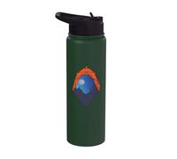 Camping Tent Night Scene | Wolf Howling at the Moon Outdoors Stainless Steel Insulated Water Bottle