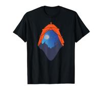 Camping Tent Night Scene | Wolf Howling at the Moon Outdoors Value Graphic T-Shirt
