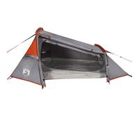(grey and orange) vidaXL Camping Tent Tunnel 2-Person Lightweight Tent Dome Tent Waterproof