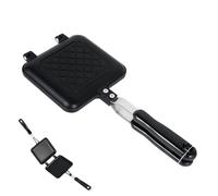 Camping toaster non stick stove baking pan, double-sided multifunctional, with heat-resistant handle, suitable for family breakfast or outdoor camping breakfast frying pan