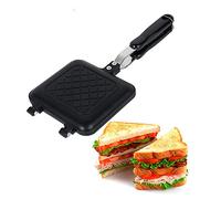 Camping Toastie Maker Non-Stick Stovetop Toastie Maker Baking Pan with Heat-Resistant Handles, Double Sided Multifunction Stovetop Toasties Makers for Home Outdoors Camping