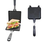 Camping Toastie Maker Non-Stick Stovetop Toastie Maker Baking Pan with Heat-Resistant Handles,Toasted Sandwish Maker Pans,Fast Thermal Conductivity,Breakfast Frying Pan for Family Breakfastor Camping