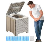 Camping Toilet - Adult Portable Toilet | Foldable Non-Slip Training Potty with PVC Cushion for Elderly Patients Hospitals Outdoor Events Camping Road Trips