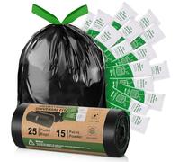 Camping Toilet Bags Poo Gel Set, 25 Count Portable Toilet Bags with 15 Count Camping Toilet Gel, 8 Gallon Composting Toilet Bags Poo Gel for Portable Toilet Camping Outdoor Hiking