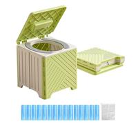 Camping Toilet - Camping Room Potty - Foldable Non-Slip Waste Tank with PVC Cushion for Remote Construction Outdoors Camper