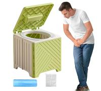 Camping Toilet - Foldable Non Slip Training Potty with Soft Pvc Cushion, Comfortable Portable Potty Chair for Elderly Patients Outdoor Camping Road Trips Hospitals, Easy Clean Compact Design