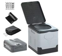 Camping Toilet,Foldable Portable Toilet for Adults,Collapsible Camper Porta Potty Loo Travel Toilet,Outdoor Folding Toilet Bucket for Car,Home,Camping,Caravan,Campervan,Picnic,Hiking,Fishing (Grey)