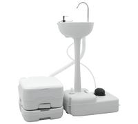 Camping Toilet Grey Body + White Lid + Cool Grey NA NA NA Berkfield Home Grey One Size
