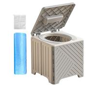 Camping Toilet - PP, 9.06x9.06x8.66in Portable Toilet Foldable Structure | Non-Slip Design Compact Travel Commode, Potty Training Seat for Camping, RV Travel, Road Trips, Training
