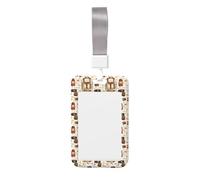 Camping Tools Pattern Print Badge Holder with Lanyard, Hard Plastic Vertical Name ID Card Badge Holders