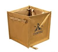 Camping Trash Can, 1 Pack Foldable Waste Bin with Webbing Loops, Quick Open Portable Garbage Pail for Outdoor Picnic Travel Fishing(Khaki)