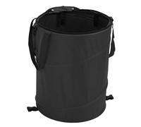 Camping Trash Can, Portable Collapsible Pop Up Trash Garbage Can, 24 Gallon Outdoor Oxford Fabric with Zippered Lid, Ideal for Camping, Picnic & Garden (Black)