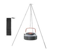 Camping Tripod Kitchen - Tripod for Open Fire Cooking, Fire Pit Cooking Equipment | Outdoor Cooking Tripod with Adjustable Hanging Chain, Lightweight Folding Aluminum, Equi