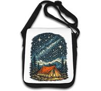 Camping Under a Star Filled Sky Shoulder Bag White