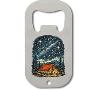 Camping Under a Star Filled Sky Stainless Steel Bottle Opener Silver