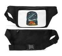 Camping Under a Star Filled Sky Unisex Waist Bag Black
