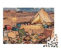 Camping Under The Starlight 1000 Piece Recycled Cardboard Desert Camp Feast Puzzle, Concentration Training, Personalised Gift, Wall Decor & After-School Fun 52x38cm/1000pcs